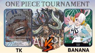 ワンピカード  ONE PIECE CARD GAME FLAGSHIP EVENT TOURNAMENT   青黒サカズキ VS 绿ウタ 