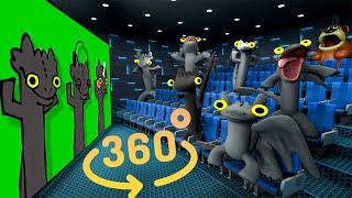 Toothless Dragon 360° - CINEMA HALL  Toothless react to Dancing meme  VR360° Experience