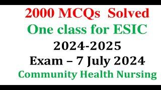 6 June 2024 Nursing officer class   #top100questions  #ESIC #UPSC #NORCET
