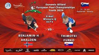 Day 6 Youth Its the 9-ball discipline at Dynamic Billard European Pool Championships Youth 2024.