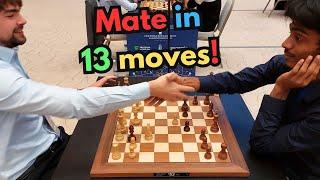 Checkmate in 13 moves Aravindh Chithambaram stuns Jorden van Foreest  World Blitz 2023