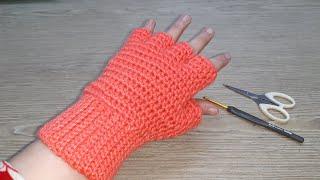 طريقة عمل جوانتى بدون اصابع بالكروشيه Modus operandi gloves Without fingers crochet