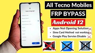 All Tecno Android 12 FRP Bypass 2024  Apps Not Working  Tecno Google Account Bypass Without PC