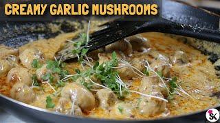 Creamy Garlic Mushrooms Recipe  Cheese Garlic Mushrooms Recipe  Side Dish