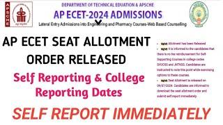 ap ecet seat allotment order released ecet self reporting dates ap ecet college reporting process