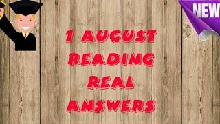 1 August real reading answers 2019