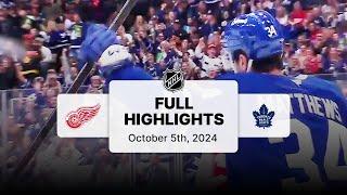 Red Wings at Maple Leafs  October 5 2024  NHL Full Preseason Game Highlights