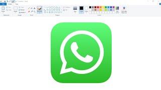 How to draw WhatsApp Logo on Computer using Ms Paint  Whatsapp Logo Designing  Ms Paint.