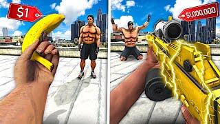 $1 Weapon VS $1000000 GOD Weapon In GTA 5