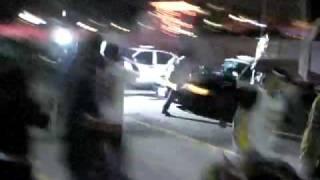 CRAZY LAKER FANS.... SMASHING COP CARS.