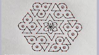 Navaratri rangoli design durgastami kolam design 15-8 dot mugguludasara navami rangoli