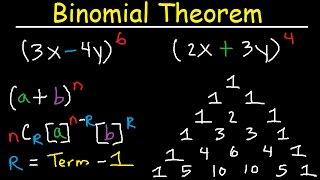 Binomial Theorem Expansion Pascals Triangle Finding Terms & Coefficients Combinations Algebra 2