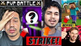 PVP Battle with PVP GOD -Gamerfleet Niz Gamer Got STR*KE PewDiePie Revive Minecraft