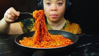 FIRE NOODLES ASMR MUKBANG eating sounds