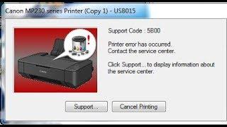 Reset Canon MP237 Error 5b00