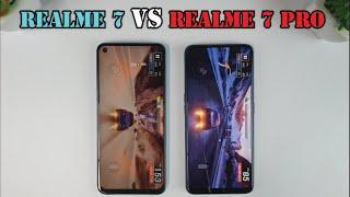 Realme 7 vs Realme 7 Pro  Video test Display Fingerprint SpeedTest Camera Comparison