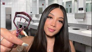 ASMR Nice girl does your makeup in school bathroomPersonal attention