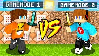 GAMEMODE 1 vs GAMEMODE 0  BAZA vs BAZA w Minecraft CHALLANGE