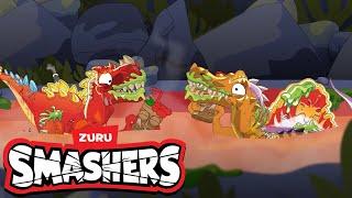 Das Dino Ice Age Smash Rennen beginnt + Mehr  SMASHERS  Cartoons für Kinder  Zuru