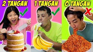 TANTANGAN MAKAN TANPA 1 DAN 2 TANGAN  Challenge Keluarga  CnX Adventurers