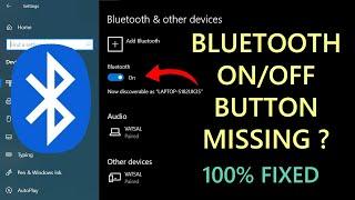 Bluetooth On Off Button Missing Windows 10  Bluetooth Not Working Laptop and PC Problem Solve