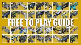 All Free To Play Exotic Weapons And How To Get Them - Destiny 2 New Light And Free To Play Guide