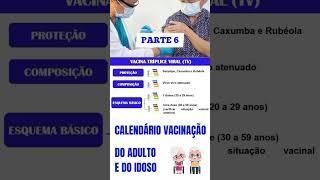 PARTE 6 VACINA DO ADULTO E DO IDOSO    ‍   #shorts #concurso #enfermagem