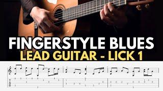 Try this beginner fingerstyle blues lead guitar lick 3 levels