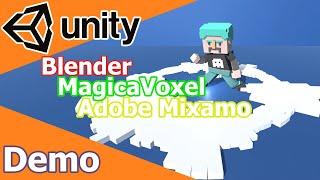 Unity3D  Demo  MagicaVoxelBlenderAdobe Mixamo