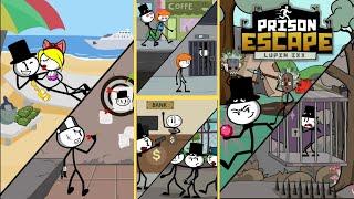 Prison Escape Stickman Story ALL CORRECT ANSWERS Levels 1-40 Gameplay Walkthrough  GAMER KIDDY