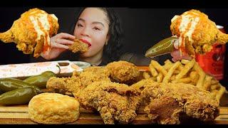 FRIED CHICKEN ASMR POPEYES MUKBANG  eating show