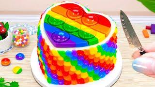 Pop It Rainbow Heart Cake Decorating  How To Make Petite Cream Cake Recipes  Petite Mastery