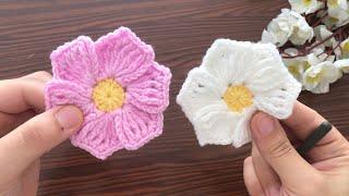 Very easy and beautiful crochet motif model  easy crochet stitch  flower crochet stitch