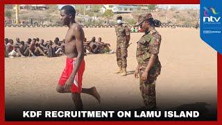 KDF recruitment ongoing at Kibaki Grounds in Lamu Island