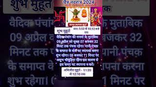 कलश स्थापना शुभ मुहूर्त 2024 चैत्र नवरात्र 2024 Chaitra Navratri #shorts #status #shortsfeed