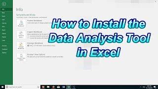 How to Install the Data Analysis Tool in Excel