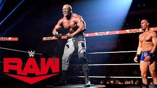 Theory attacks Bobby Lashley during a Pose-Down challenge Raw June 13 2022