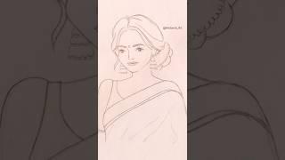 How to Draw a Girl in Saree Drawing #shorts #shortvideo