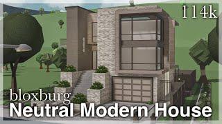 Bloxburg - Neutral Modern House Speedbuild exterior