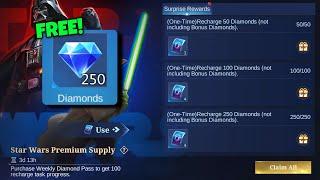 Claim FREE 250 Diamonds & Galactic Tickets in StarWar Premium Supply Phase 1