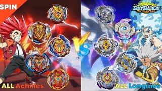 【ALL Achilles VS ALL Longinus】 Beyblade Burst Sparking relay battle 베이블레이드 버스트 슈퍼킹 올 아킬레스 VS 올 롱기누스