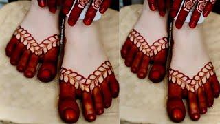 Simple Mehndi Design For Feet  Easy Mehndi Design For Legs  Bridal Foot Mehndi Design 2023
