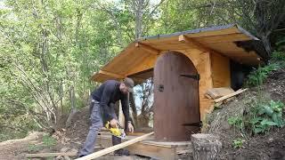 Build tent shelters  with a large stove in mountains Afghan cauldron Two days building the cabin