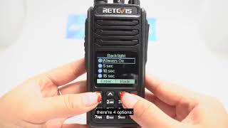 How to set up the RT52 dual PTT radios Backlight?