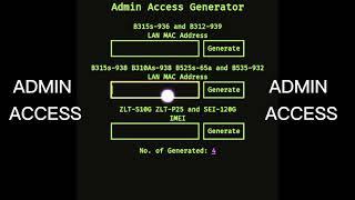 HOW TO ADMIN ACCESS B312-939B535-932B315S-936938B310AS-938B525-65AZLT-S10GZLT-P25SEI-120G