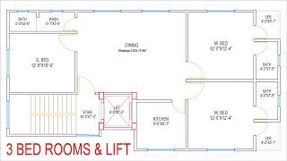 HOUSE PLAN DESIGN  EP 268  1200 SQUARE FT 3 BEDROOMS 3 BHK HOUSE PLAN  LAYOUT PLAN