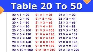 Table 20 to 50  20 se 50 tak pahada  20 to 50 Table in English  table 20 to 50 write