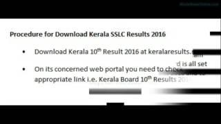 Kerala SSLC Result 2016 Kerala Board 10th Class results 2016