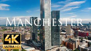 Manchester City Centre Skyline England 4k Mavic Air Drone Video