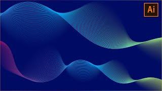 How to make abstract waves in Adobe illustrator  Abstract Background Design  Illustrator tutorial
